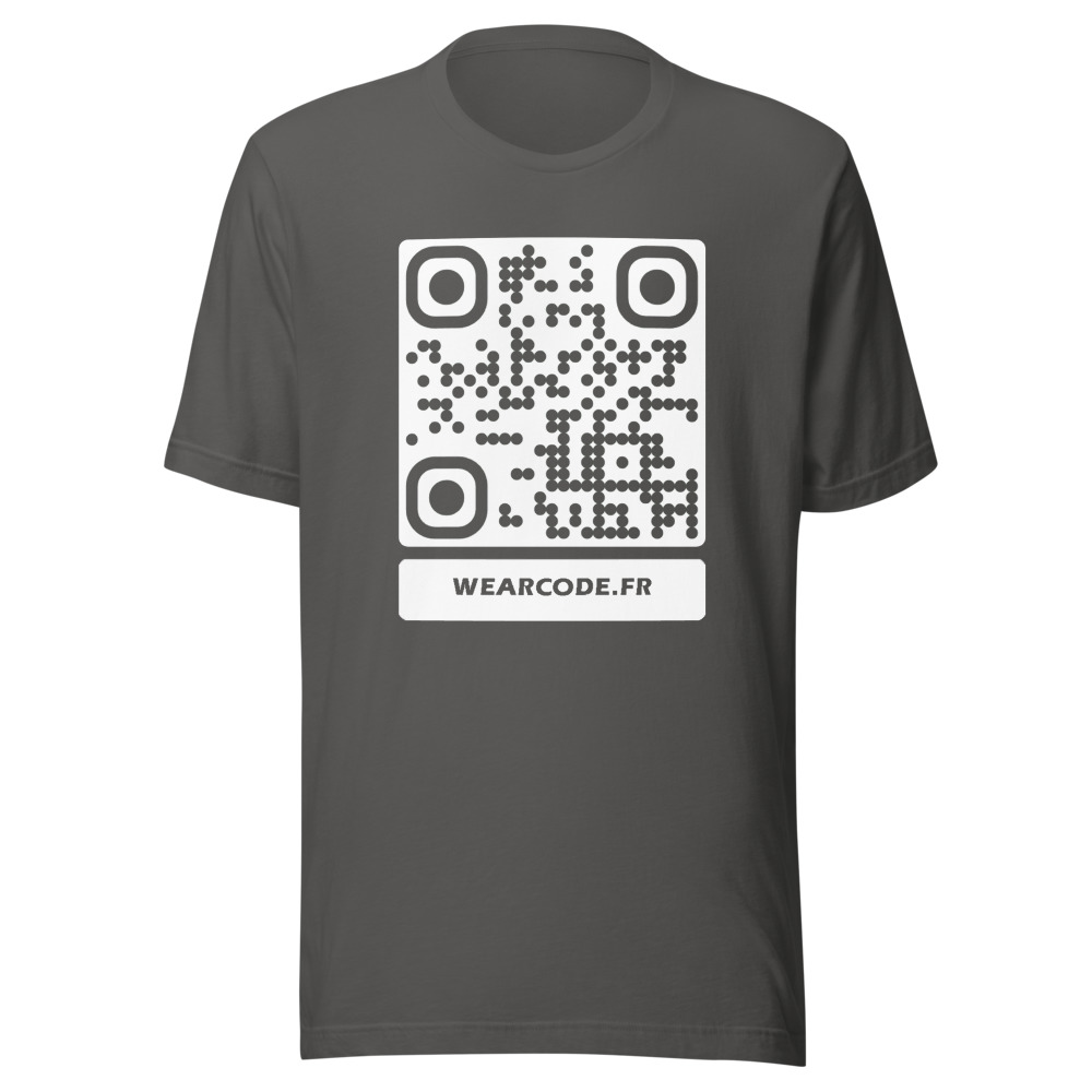 T-shirt QR Code Personnalisé — Bella+Canvas 3001 — Asphalte