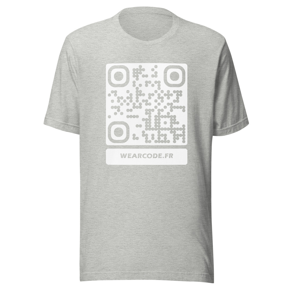 T-shirt QR Code Personnalisé — Bella+Canvas 3001 — Gris Chiné