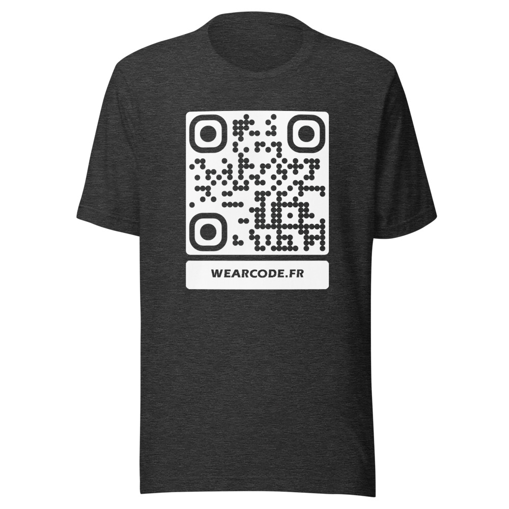 T-shirt QR Code Personnalisé — Bella+Canvas 3001 — Gris Foncé Chiné