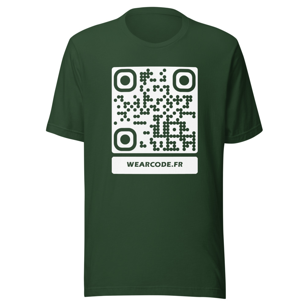 T-shirt QR Code Personnalisé — Bella+Canvas 3001 — Vert Forêt