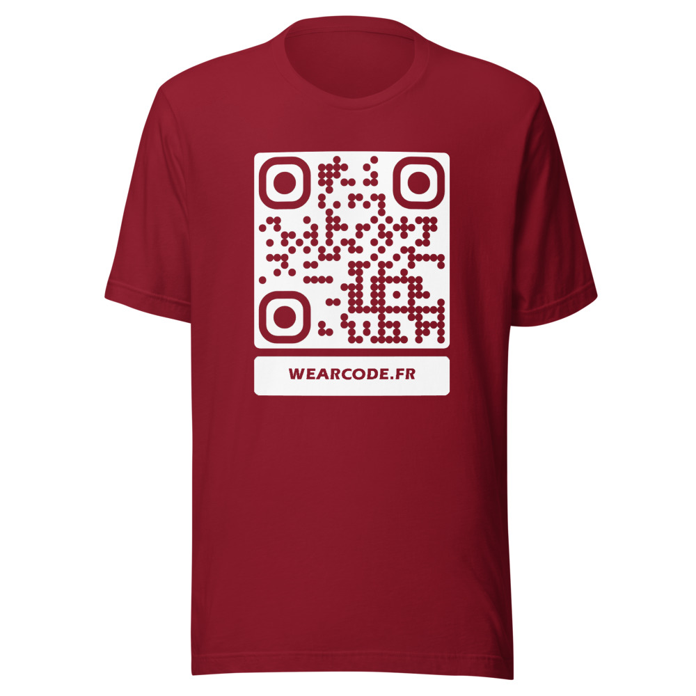 T-shirt QR Code Personnalisé — Bella+Canvas 3001 — Rouge Cardinal Chiné