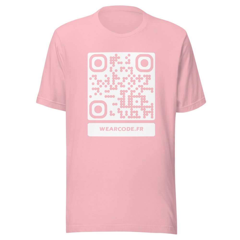 T-shirt QR Code Personnalisé — Bella+Canvas 3001 — Rose