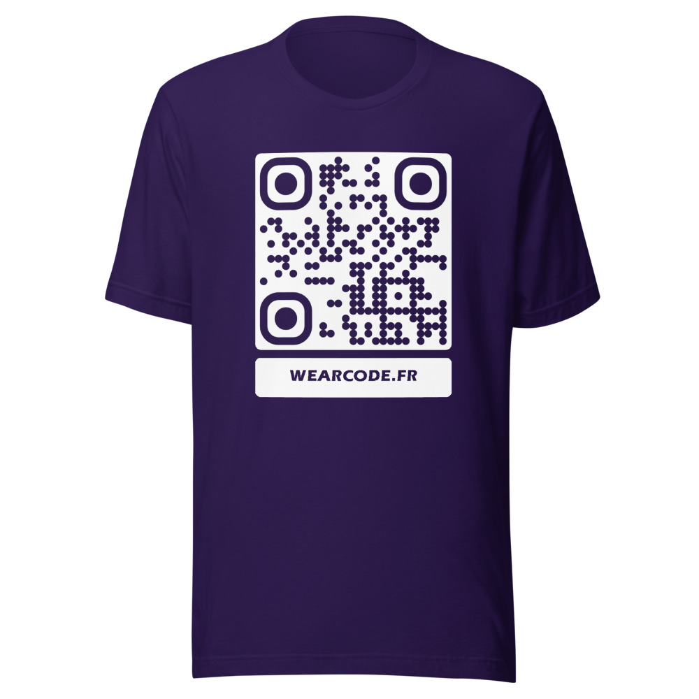 T-shirt QR Code Personnalisé — Bella+Canvas 3001 — Violet