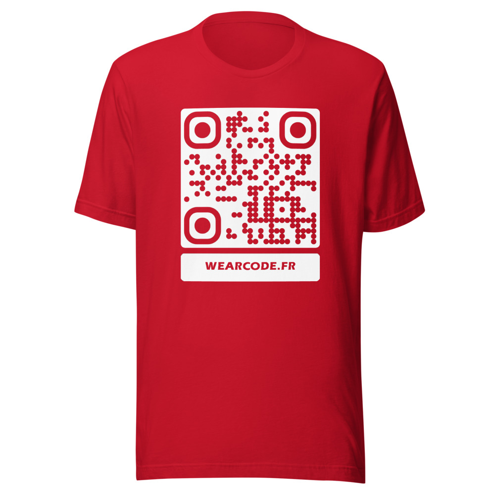 T-shirt QR Code Personnalisé — Bella+Canvas 3001 — Rouge