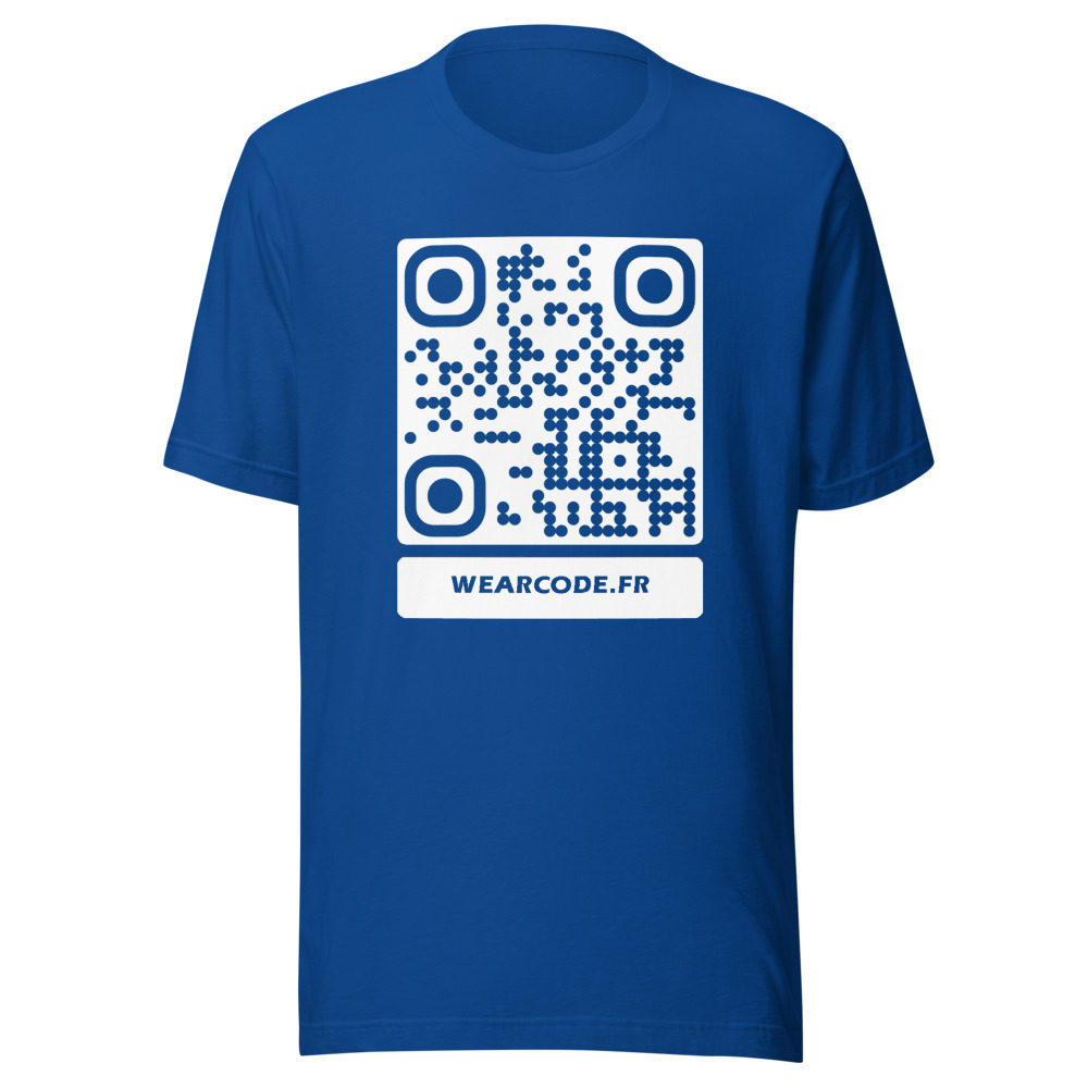 T-shirt QR Code Personnalisé — Bella+Canvas 3001 — Bleu Royal