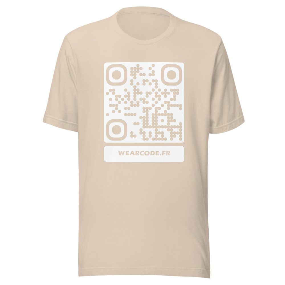 T-shirt QR Code Personnalisé — Bella+Canvas 3001 — Crème