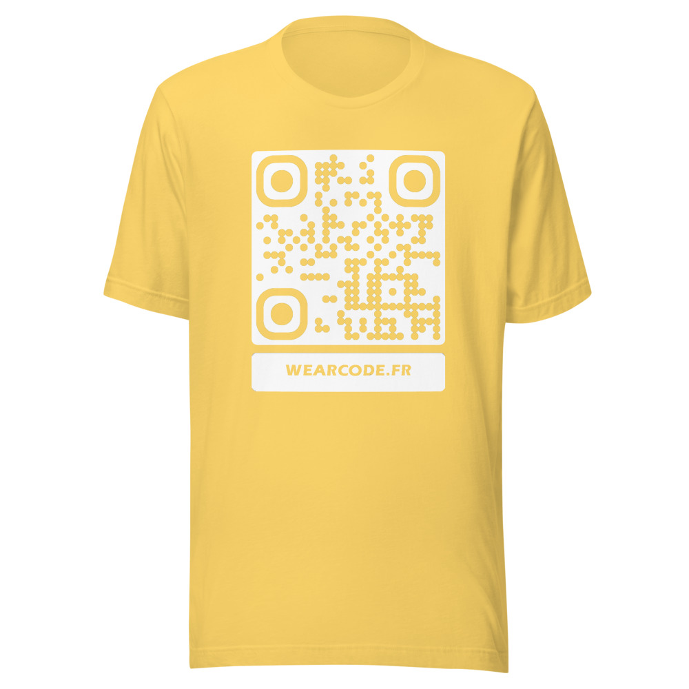 T-shirt QR Code Personnalisé — Bella+Canvas 3001 — Jaune