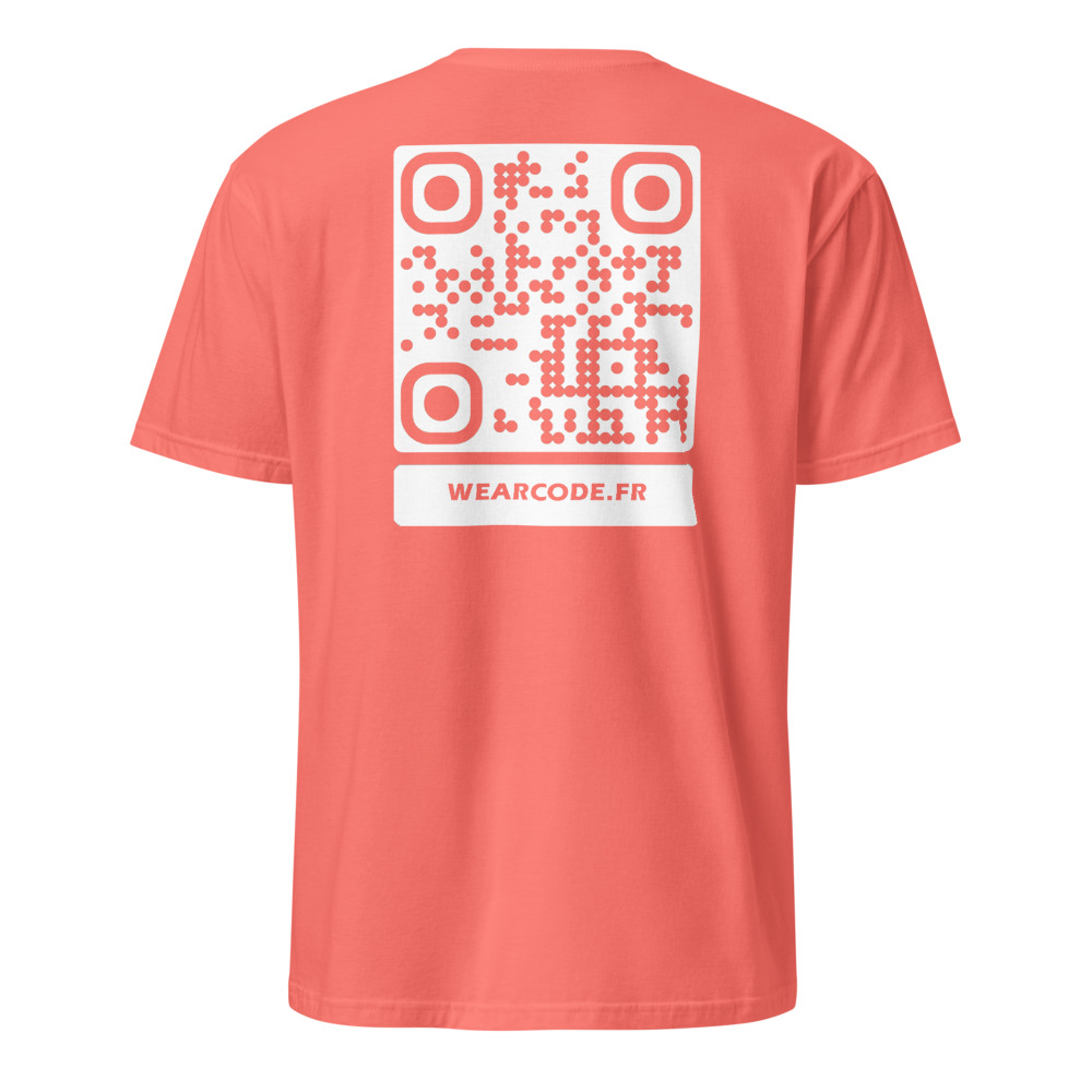 T-shirt QR code personnalisé unisexe — coton classique — Corail Soie