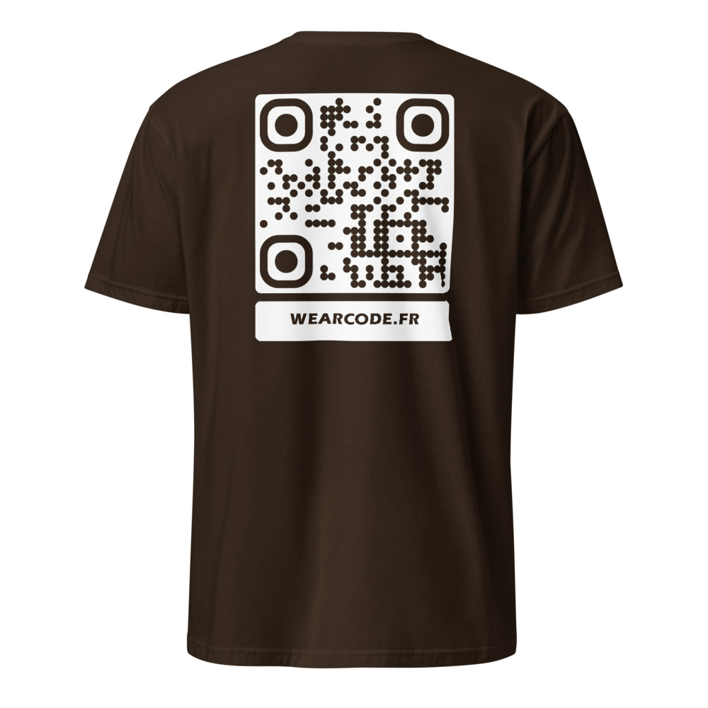 T-shirt QR code personnalisé unisexe — coton classique — Chocolat Noir