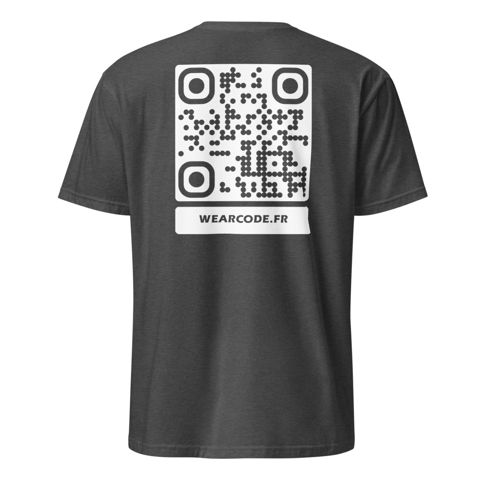 T-shirt QR code personnalisé unisexe — coton classique — Gris Foncé Chiné