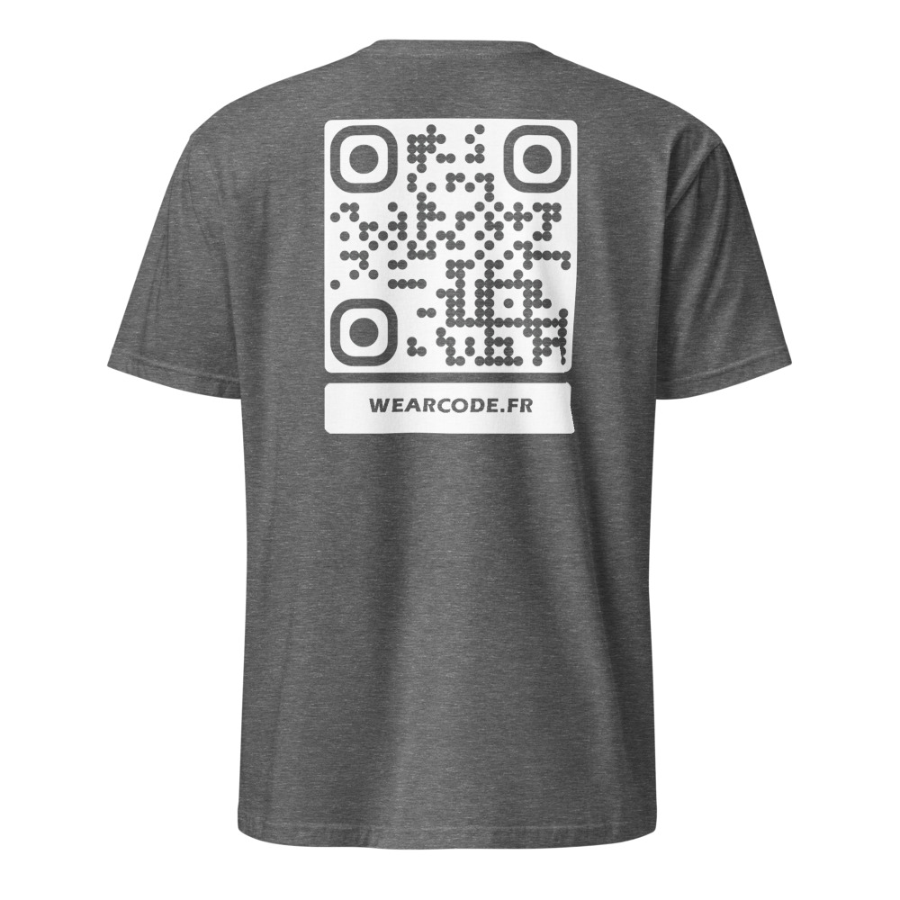 T-shirt QR code personnalisé unisexe — coton classique — Graphite Chiné