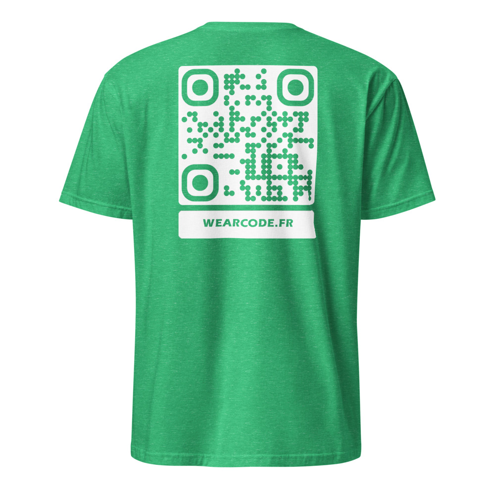 T-shirt QR code personnalisé unisexe — coton classique — Vert Irlandais Chiné