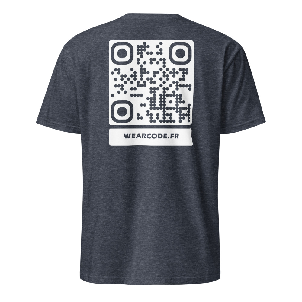 T-shirt QR code personnalisé unisexe — coton classique — Marine Chiné