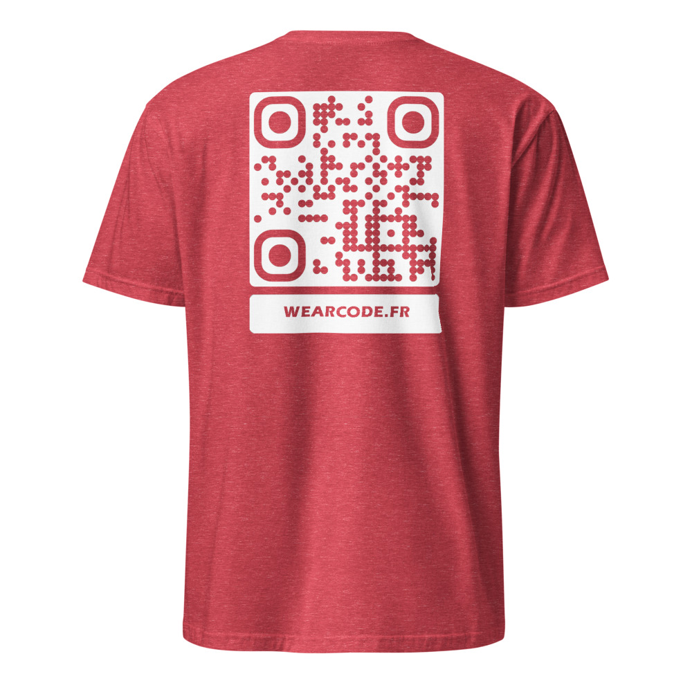 T-shirt QR code personnalisé unisexe — coton classique — Rouge Chiné
