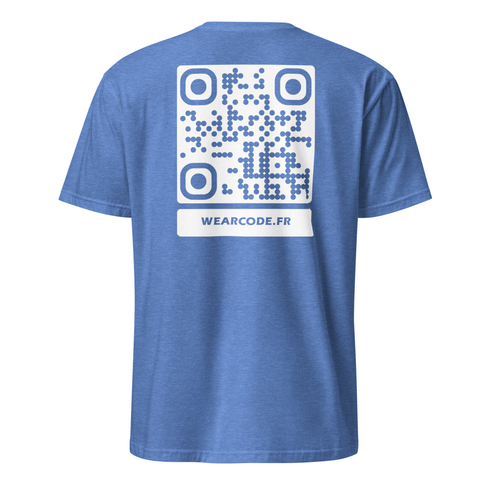 T-shirt QR code personnalisé unisexe — coton classique — Bleu Royal Chiné