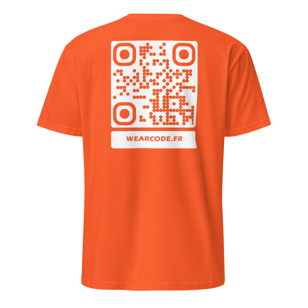 T-shirt QR code personnalisé unisexe — coton classique — Orange
