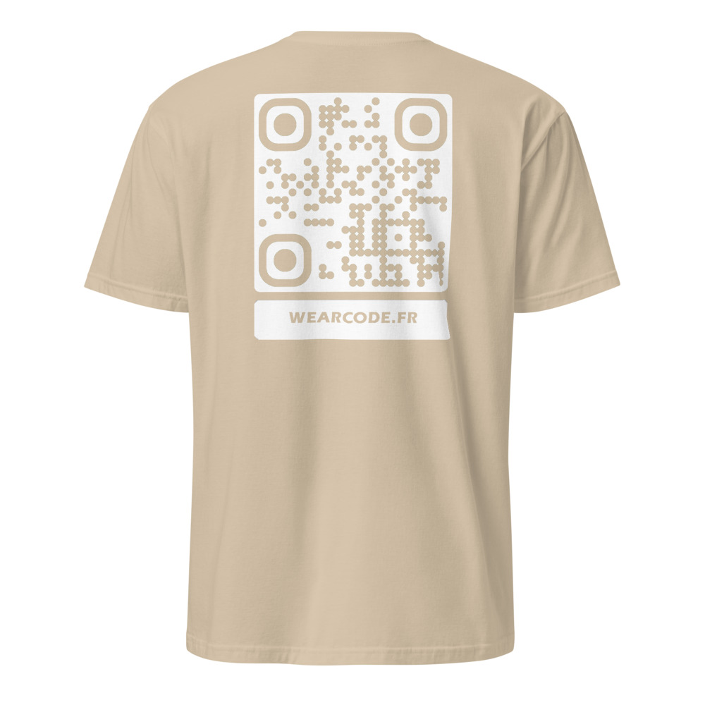 T-shirt QR code personnalisé unisexe — coton classique — Sable