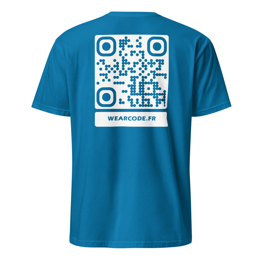 T-shirt QR code personnalisé unisexe — coton classique — Saphir