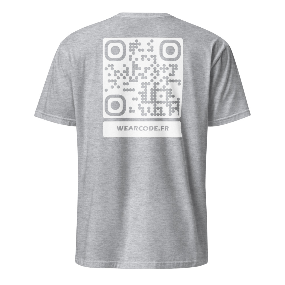 T-shirt QR code personnalisé unisexe — coton classique — Gris Sport