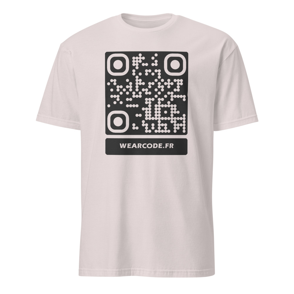 T-shirt QR code personnalisé unisexe — coton classique — Gris Glace