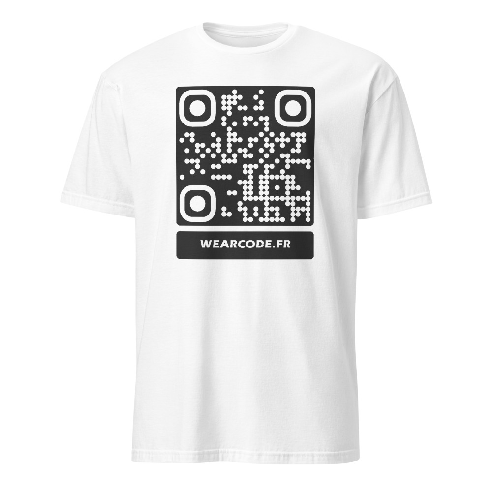 T-shirt QR code personnalisé unisexe — coton classique — Blanc