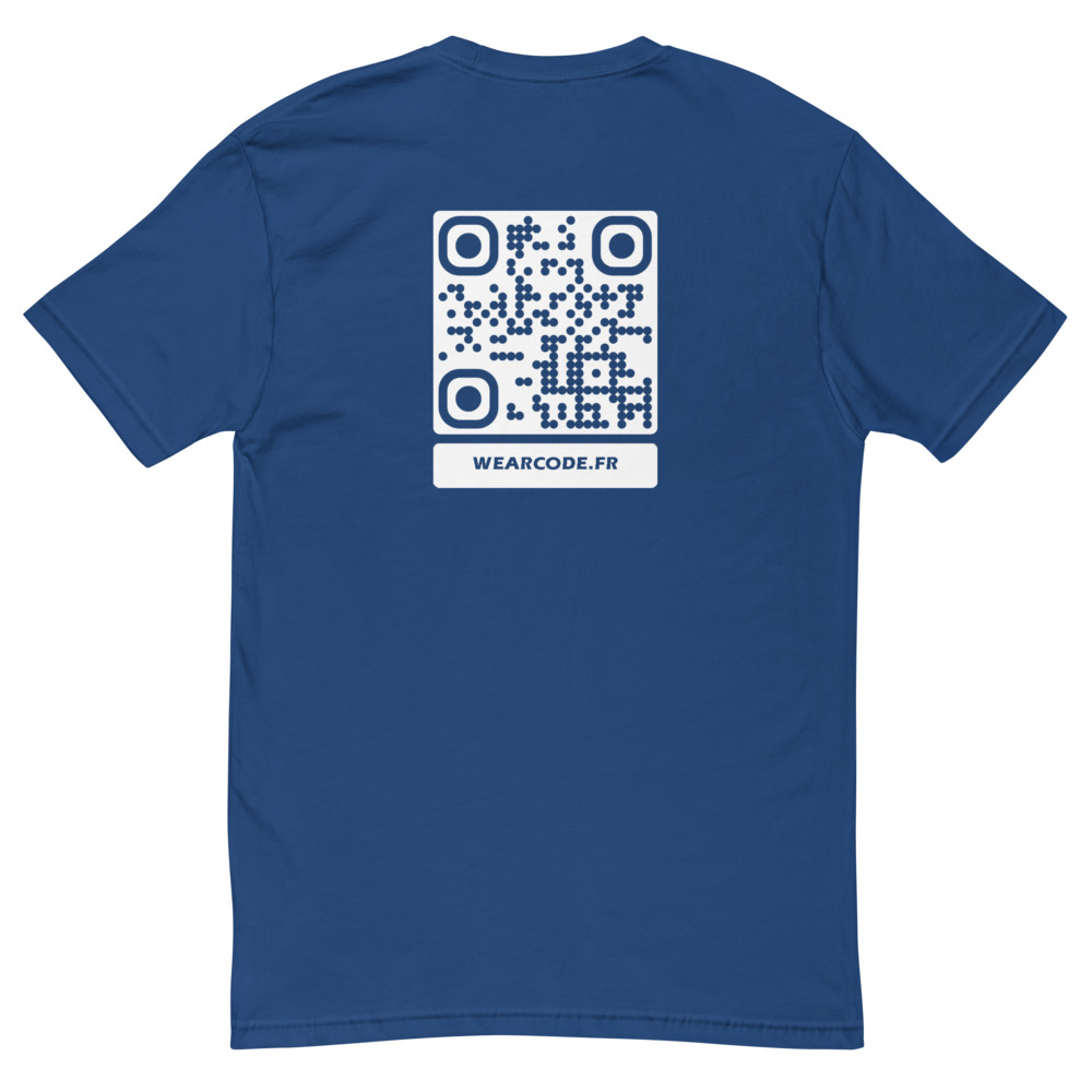 T-shirt QR code personnalisé homme — coupe ajustée slim — Bleu Royal