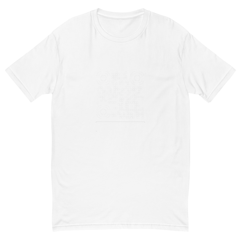 T-shirt QR code personnalisé homme — coupe ajustée slim — Blanc