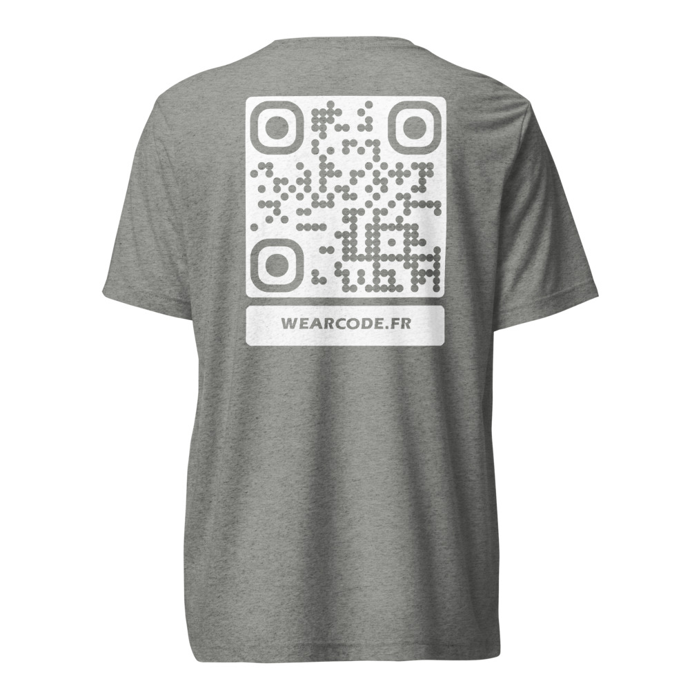 T-shirt QR code personnalisé tri-blend — toucher vintage ultra-doux — Gris Sport Triblend
