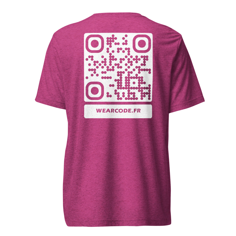 T-shirt QR code personnalisé tri-blend — toucher vintage ultra-doux — Baie Triblend