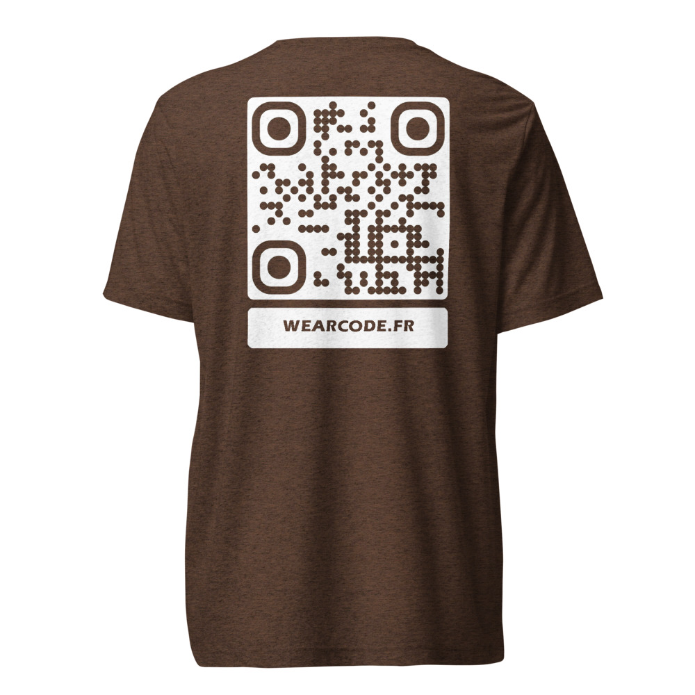 T-shirt QR code personnalisé tri-blend — toucher vintage ultra-doux — Marron Triblend