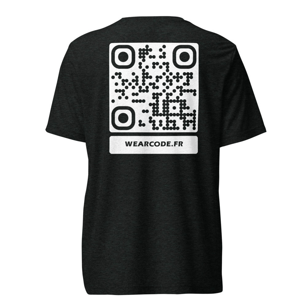 T-shirt QR code personnalisé tri-blend — toucher vintage ultra-doux — Anthracite Noir Triblend