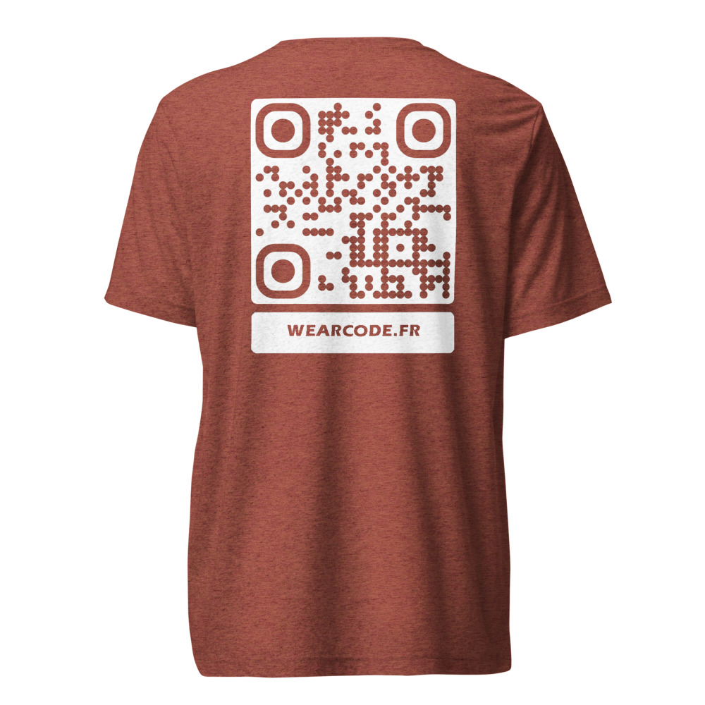 T-shirt QR code personnalisé tri-blend — toucher vintage ultra-doux — Argile Triblend