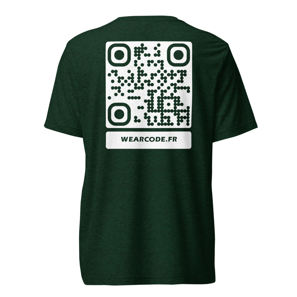 T-shirt QR code personnalisé tri-blend — toucher vintage ultra-doux — Émeraude Triblend
