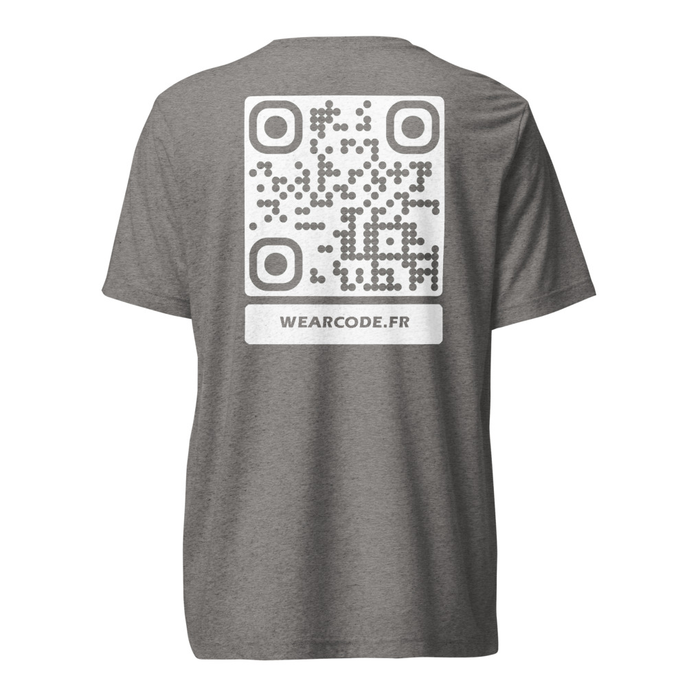 T-shirt QR code personnalisé tri-blend — toucher vintage ultra-doux — Gris Triblend