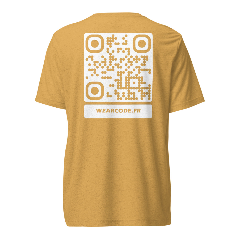T-shirt QR code personnalisé tri-blend — toucher vintage ultra-doux — Moutarde Triblend