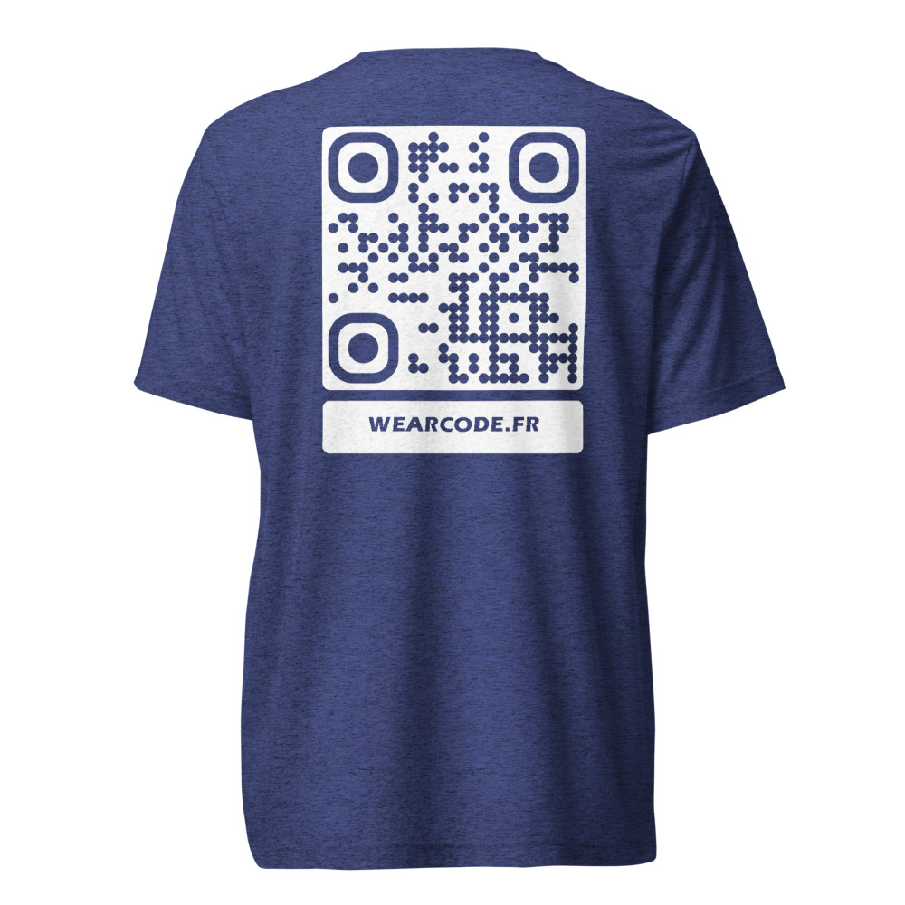 T-shirt QR code personnalisé tri-blend — toucher vintage ultra-doux — Marine Triblend