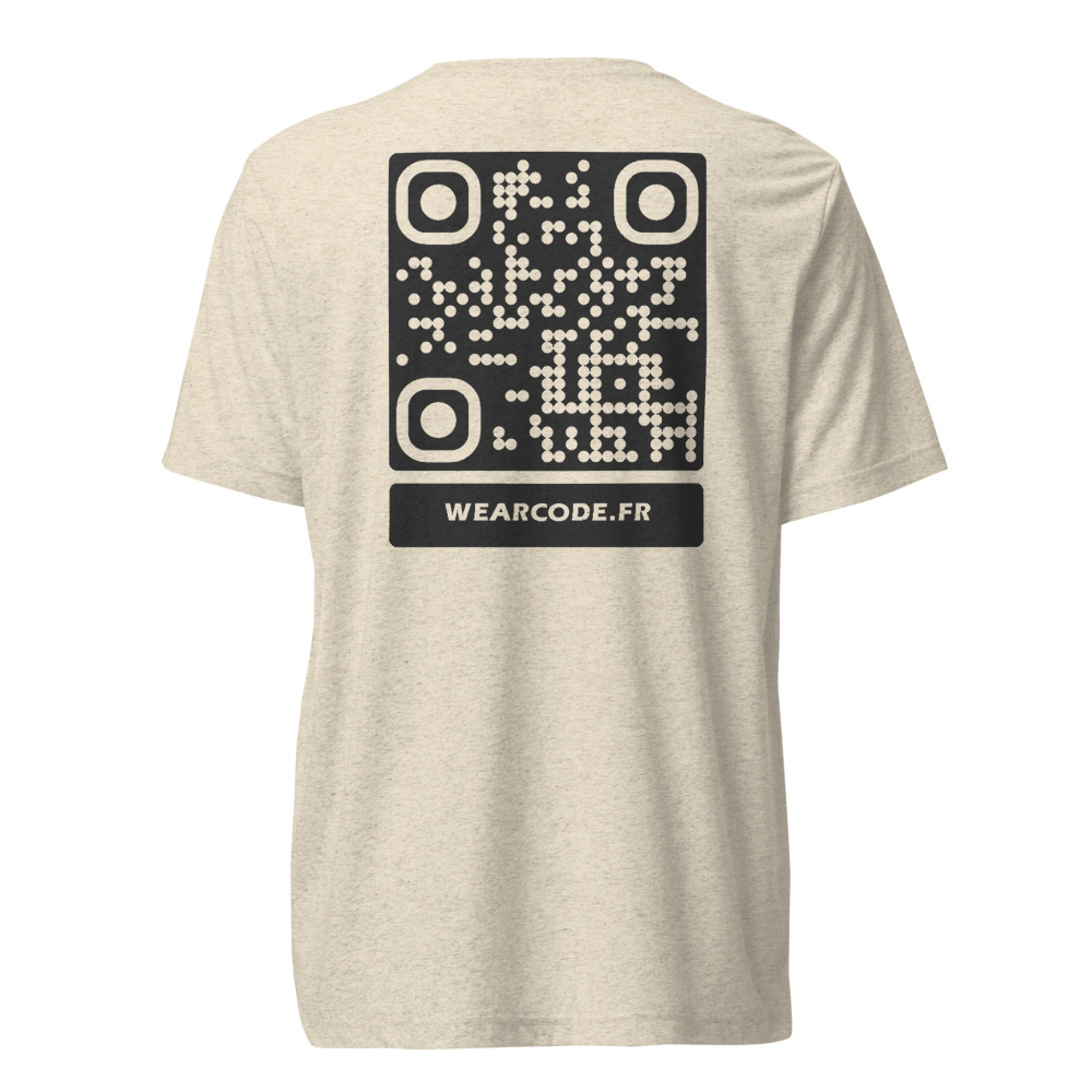 T-shirt QR code personnalisé tri-blend — toucher vintage ultra-doux — Avoine Triblend