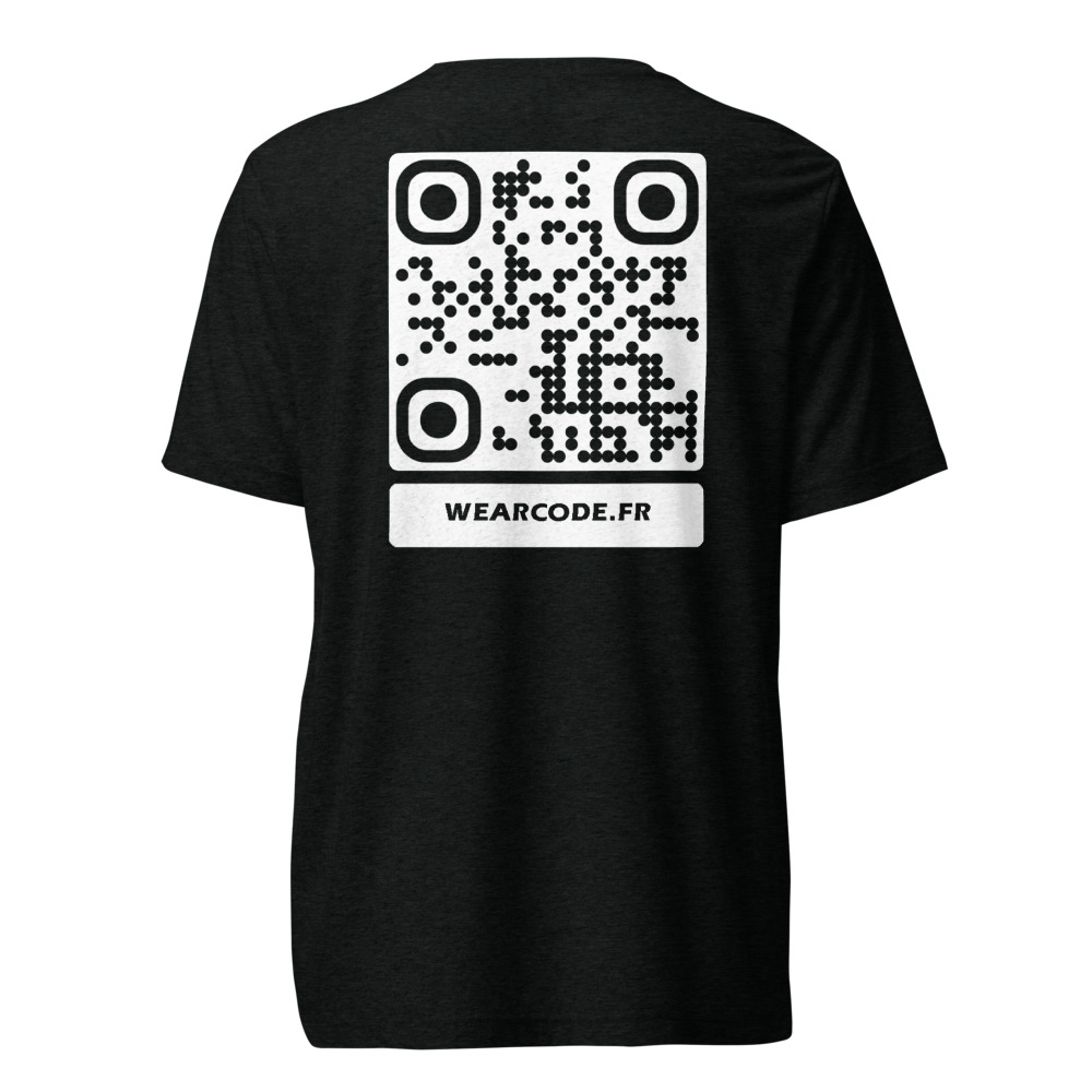 T-shirt QR code personnalisé tri-blend — toucher vintage ultra-doux — Noir Uni Triblend