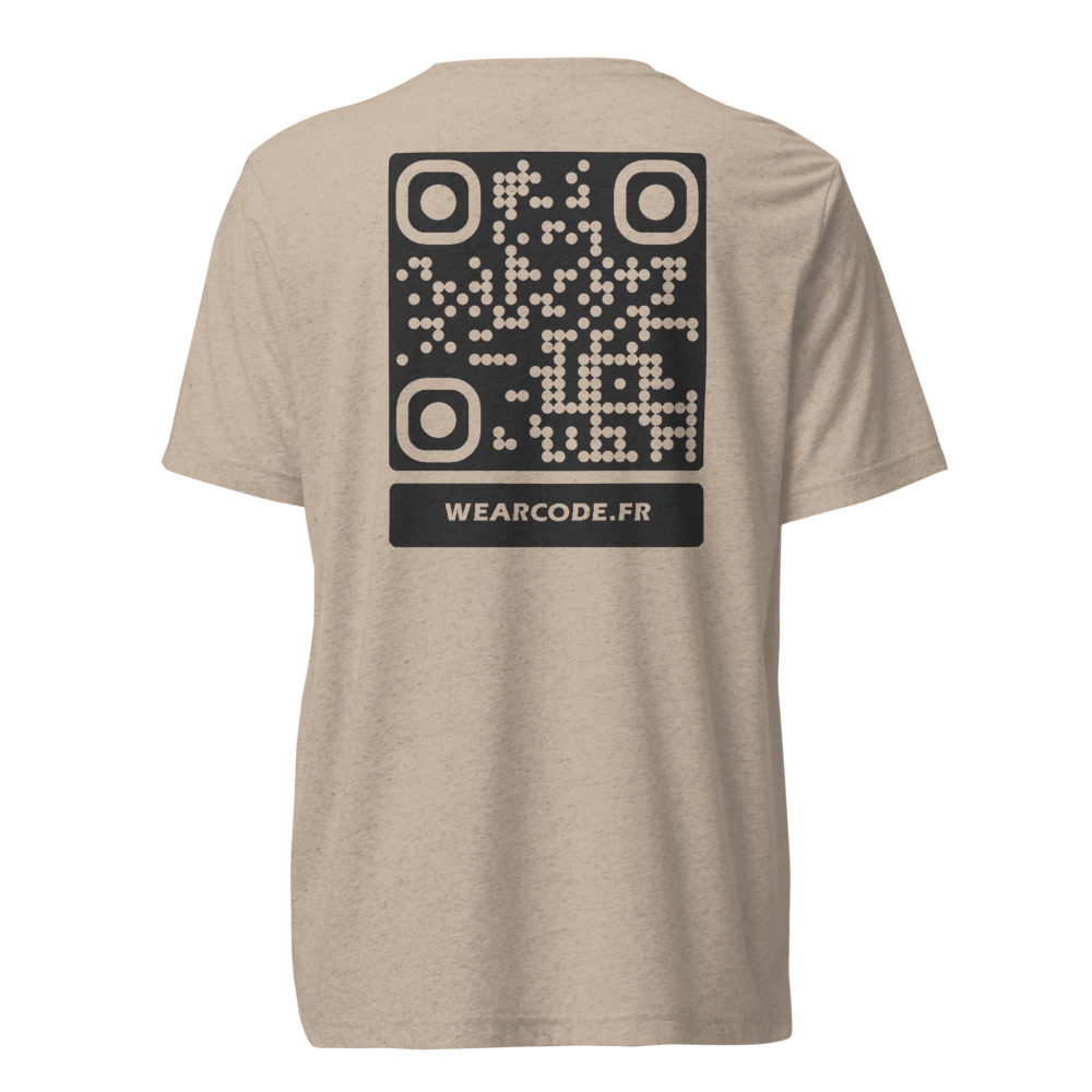 T-shirt QR code personnalisé tri-blend — toucher vintage ultra-doux — Beige Triblend