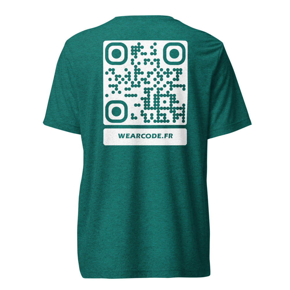 T-shirt QR code personnalisé tri-blend — toucher vintage ultra-doux — Sarcelle Triblend