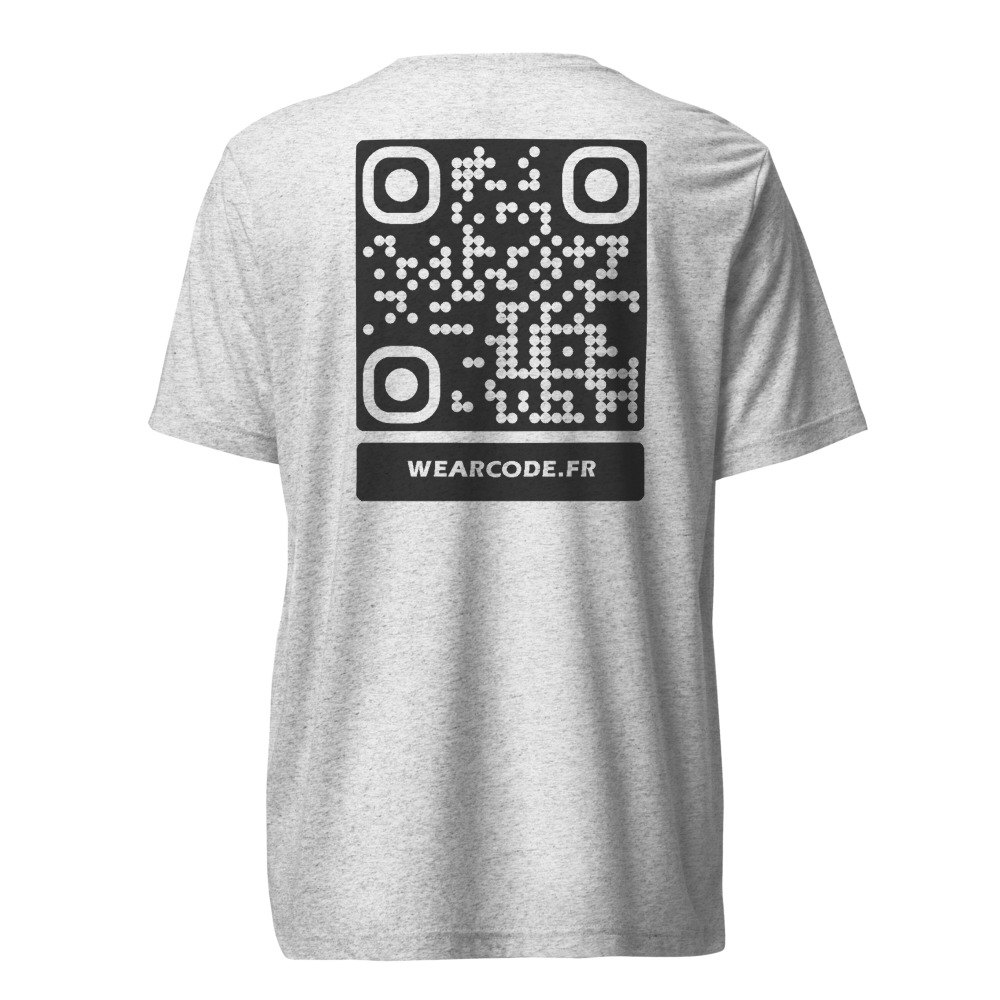 T-shirt QR code personnalisé tri-blend — toucher vintage ultra-doux — Blanc Moucheté Triblend