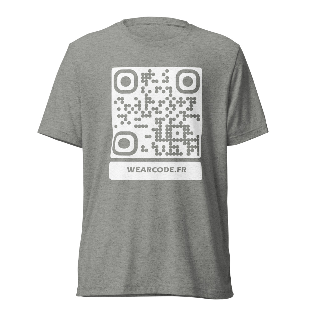 T-shirt QR code personnalisé tri-blend — toucher vintage ultra-doux — Gris Sport Triblend