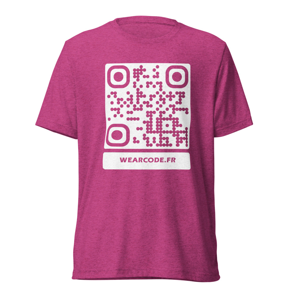 T-shirt QR code personnalisé tri-blend — toucher vintage ultra-doux — Baie Triblend