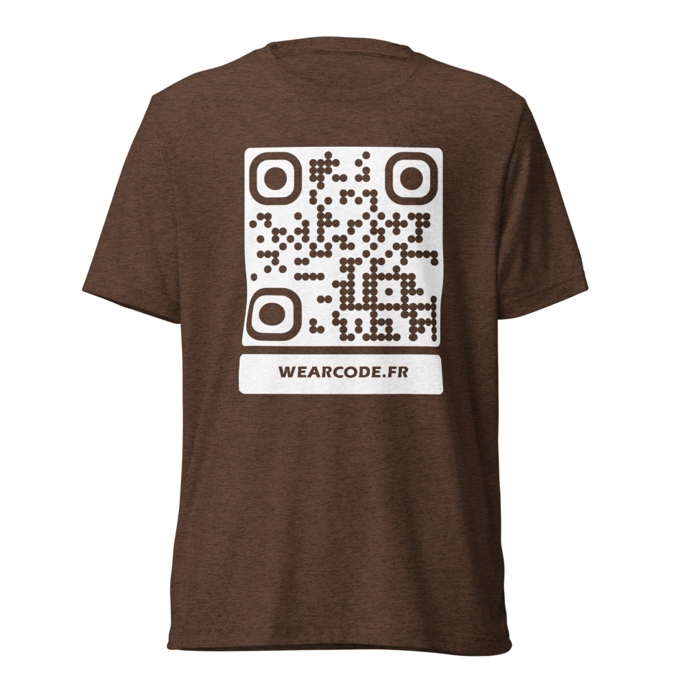 T-shirt QR code personnalisé tri-blend — toucher vintage ultra-doux — Marron Triblend