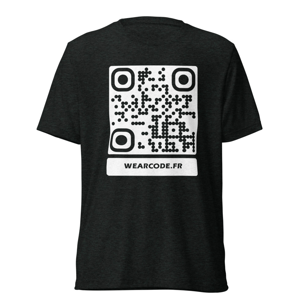 T-shirt QR code personnalisé tri-blend — toucher vintage ultra-doux — Anthracite Noir Triblend
