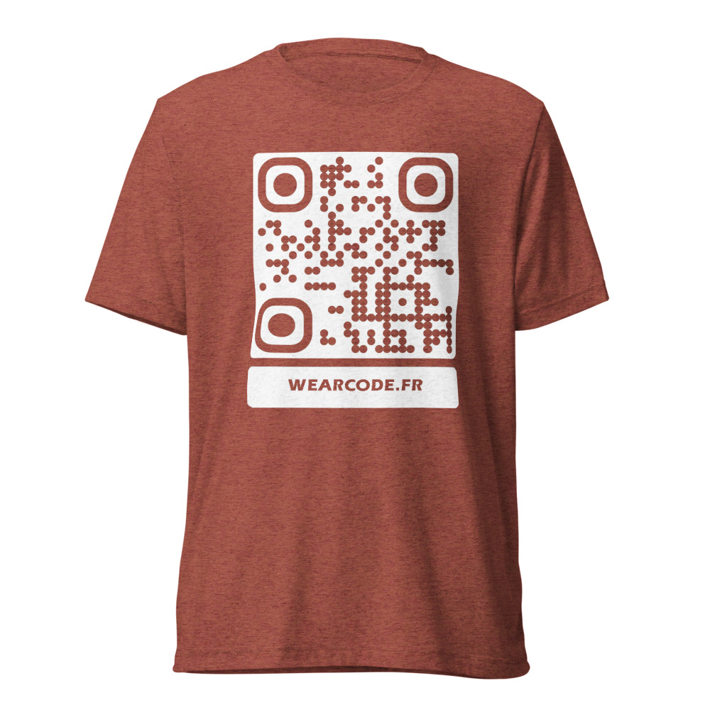 T-shirt QR code personnalisé tri-blend — toucher vintage ultra-doux — Argile Triblend
