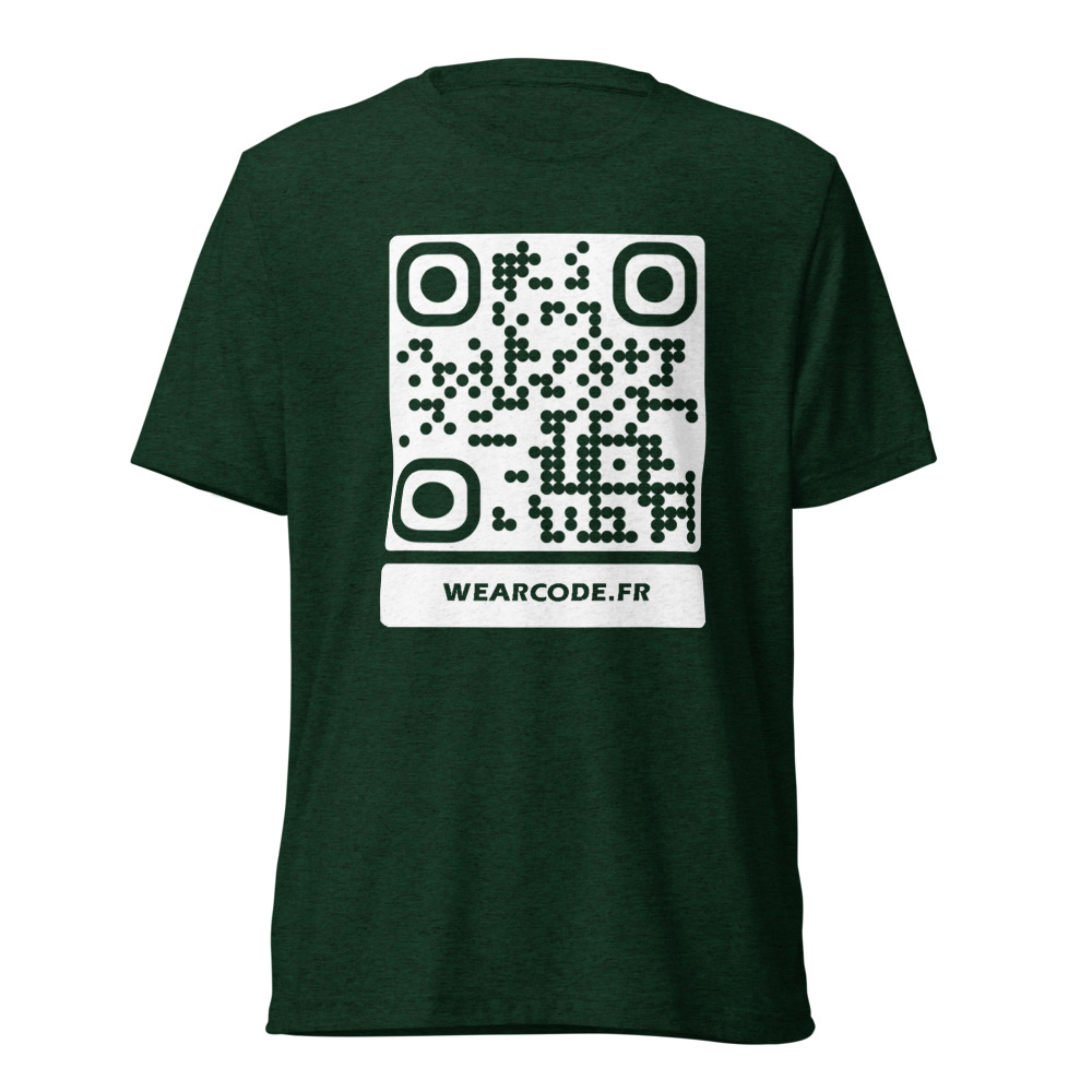 T-shirt QR code personnalisé tri-blend — toucher vintage ultra-doux — Émeraude Triblend
