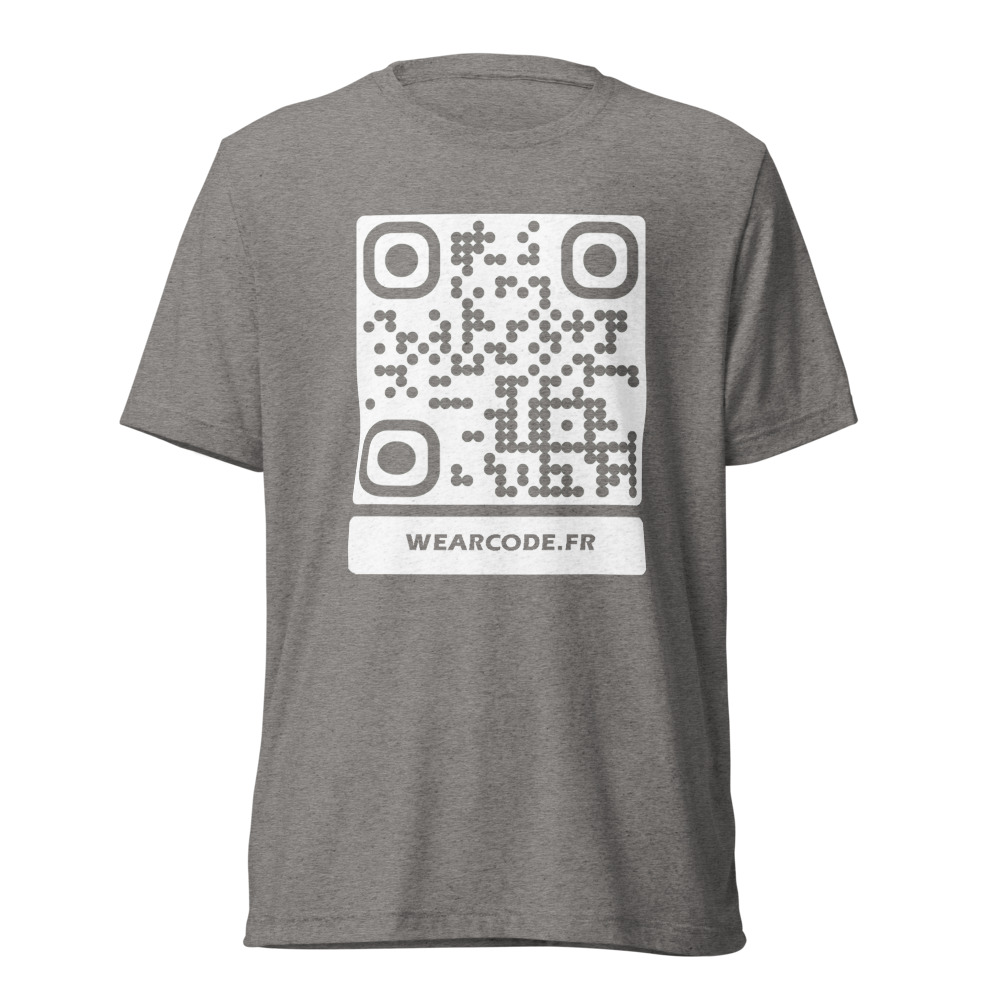 T-shirt QR code personnalisé tri-blend — toucher vintage ultra-doux — Gris Triblend