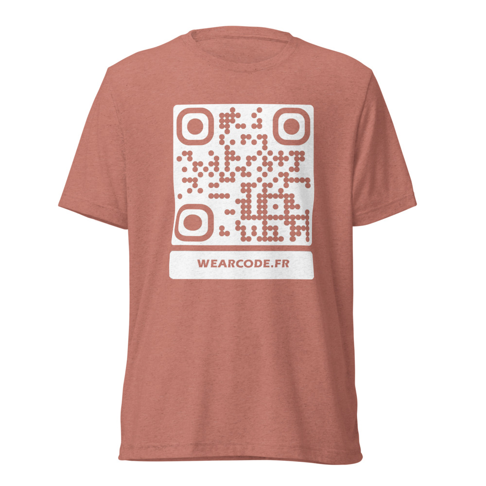 T-shirt QR code personnalisé tri-blend — toucher vintage ultra-doux — Mauve Triblend