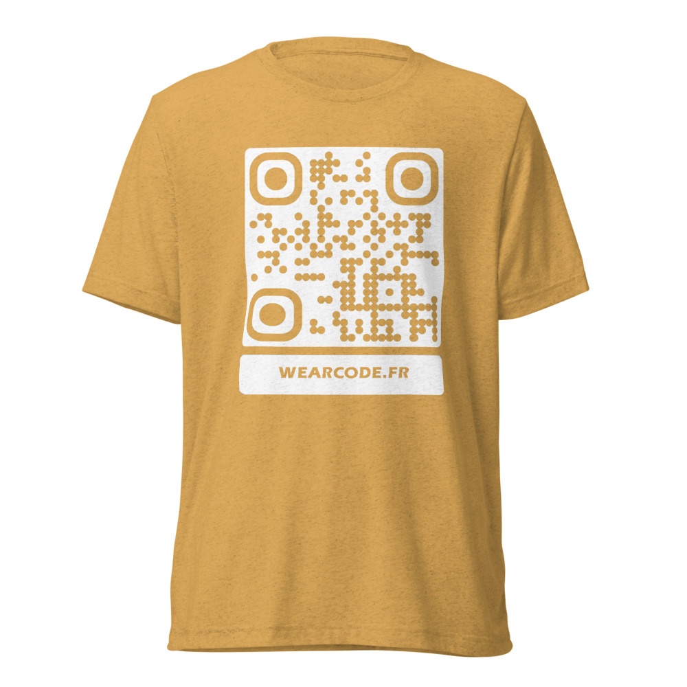 T-shirt QR code personnalisé tri-blend — toucher vintage ultra-doux — Moutarde Triblend